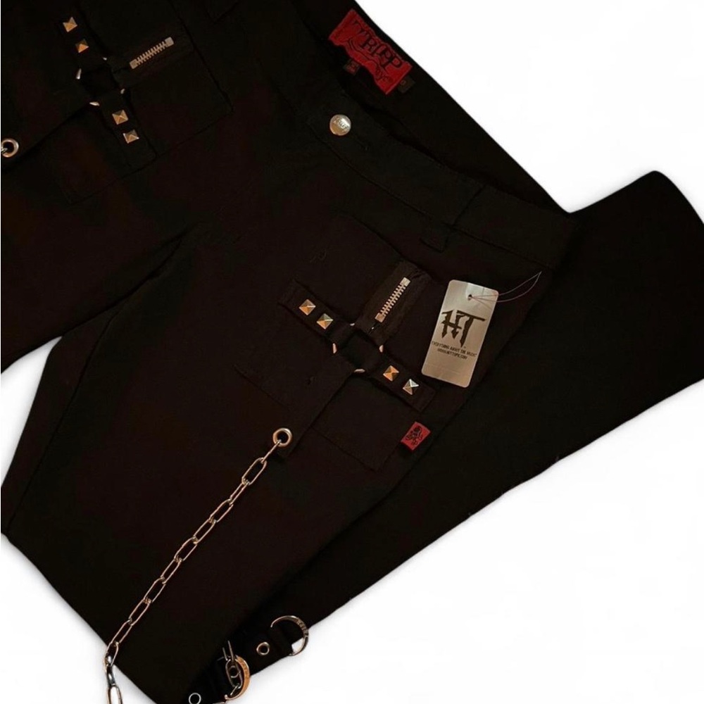 VINTAGE NWT TRIPP NYC • BLACK SKINNY JEANS EMBELLISHMENTS CHAINS • SIZE - 13
